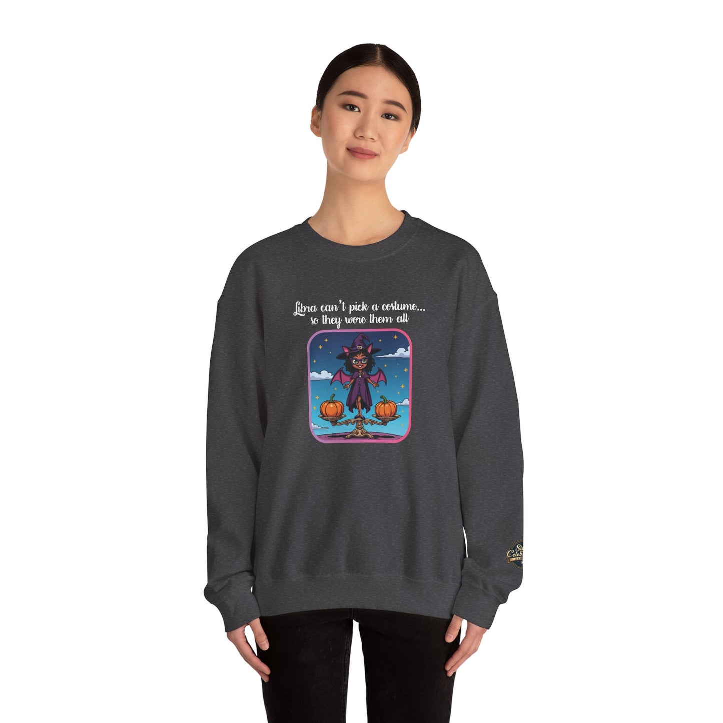 Halloween-themed Libra Inspired Ladies Crewneck Sweatshirt