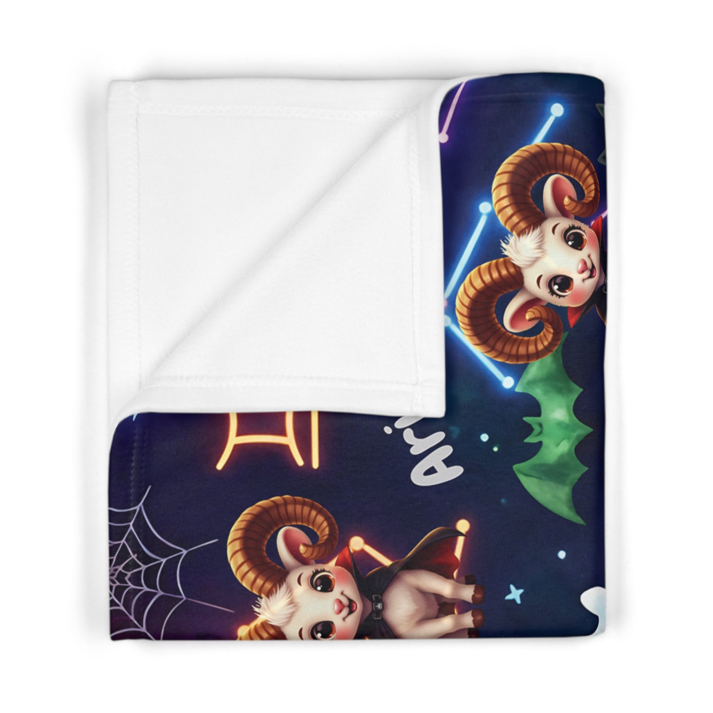 Aries Astrology Halloween-Themed Baby Blanket