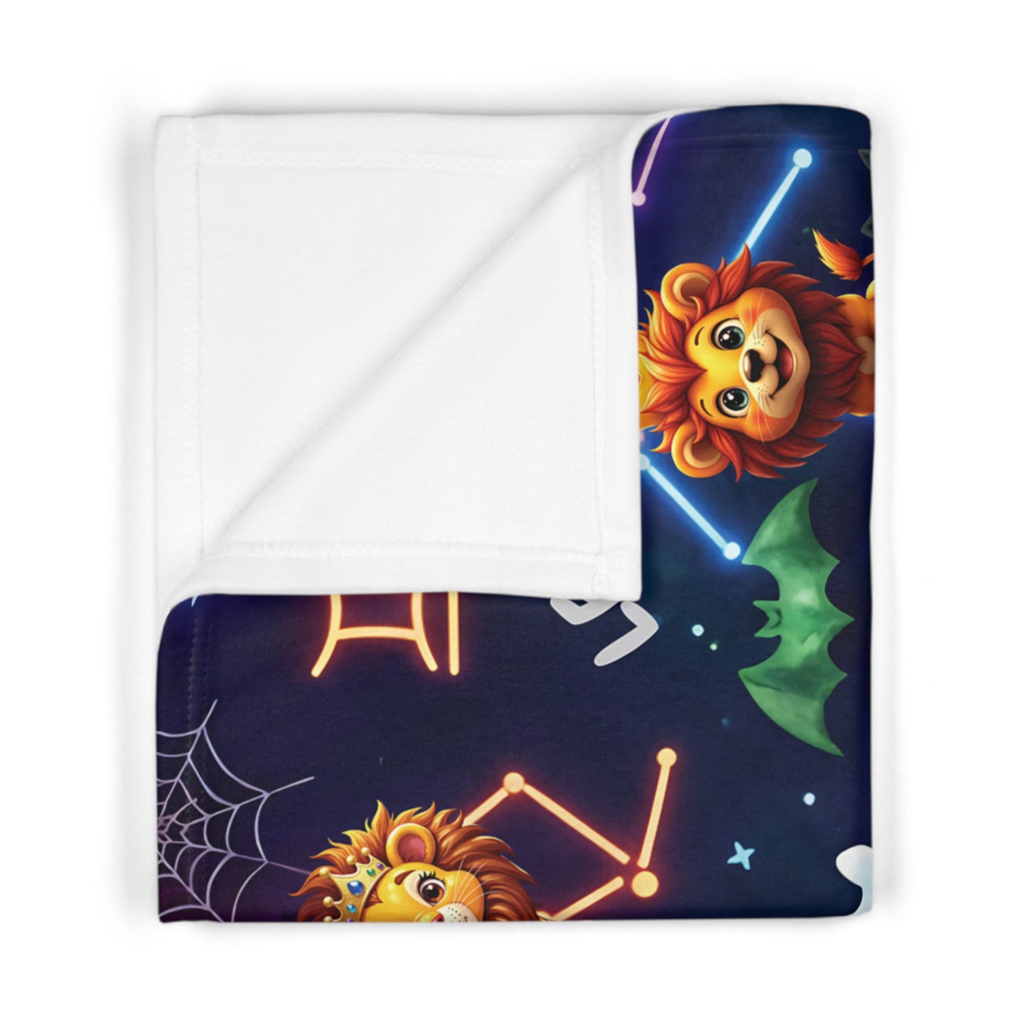Leo Astrology Halloween-Themed Baby Blanket, Cozy Fleece Leo Astrology Blanket, Zodiac Nursery Decor, Baby Shower Gift, Leo Baby Gift