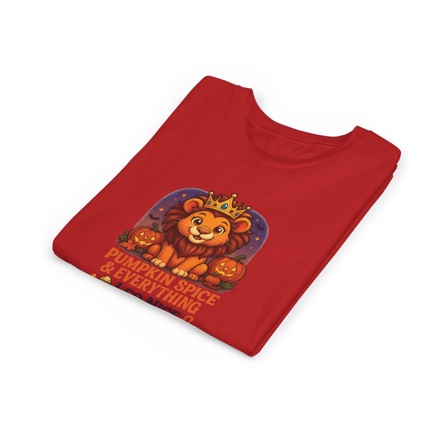 Leo Halloween Themed Youth Tee, Pumpkin Spice Leo Design, Kids Halloween Shirt, Trick or Treat T-Shirt, Halloween Tee, Zodiac Gift for her