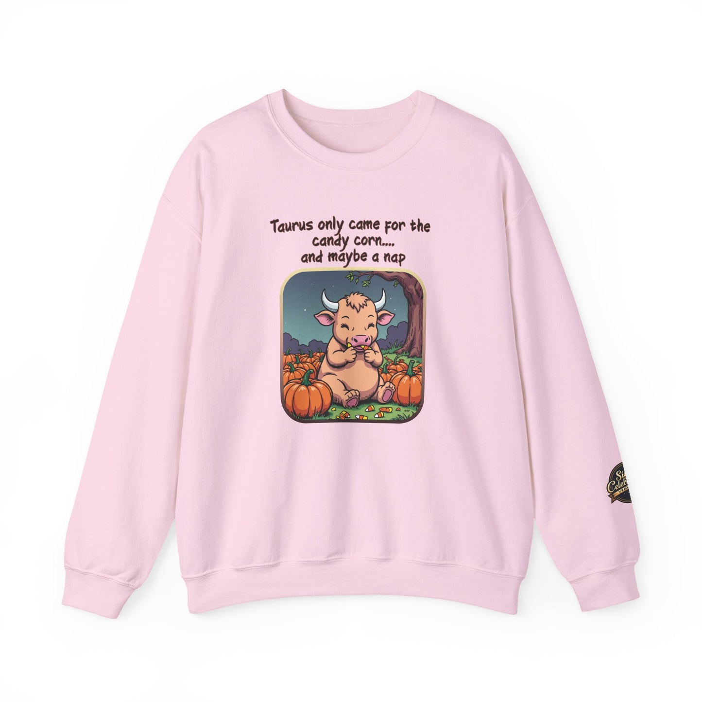 Taurus Halloween Inspired Ladies Crewneck Sweatshirt, Cozy Astrology Gift, Halloween Apparel, Zodiac Inspired Clothing