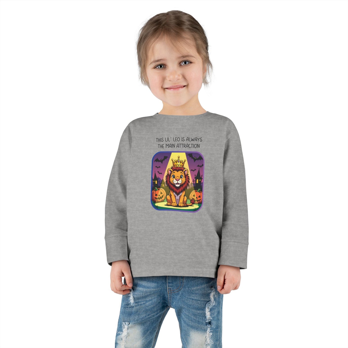 Leo Halloween Long Sleeve Tee - Leo Fashion for Kids, Spooky Season Outfit, Boo-tiful Gift, Trick or Treat Shirt, Zodiac Gift