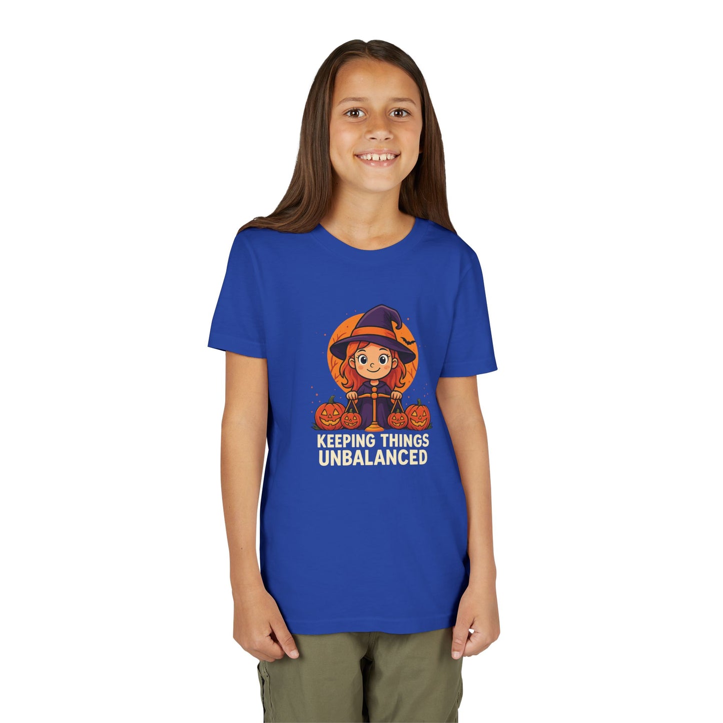 Libra Halloween Themed Youth Tee, Libra "Keeping Things Unbalanced" Design, Kids Halloween Shirt, Trick or Treat T-Shirt, Libra Zodiac Gift