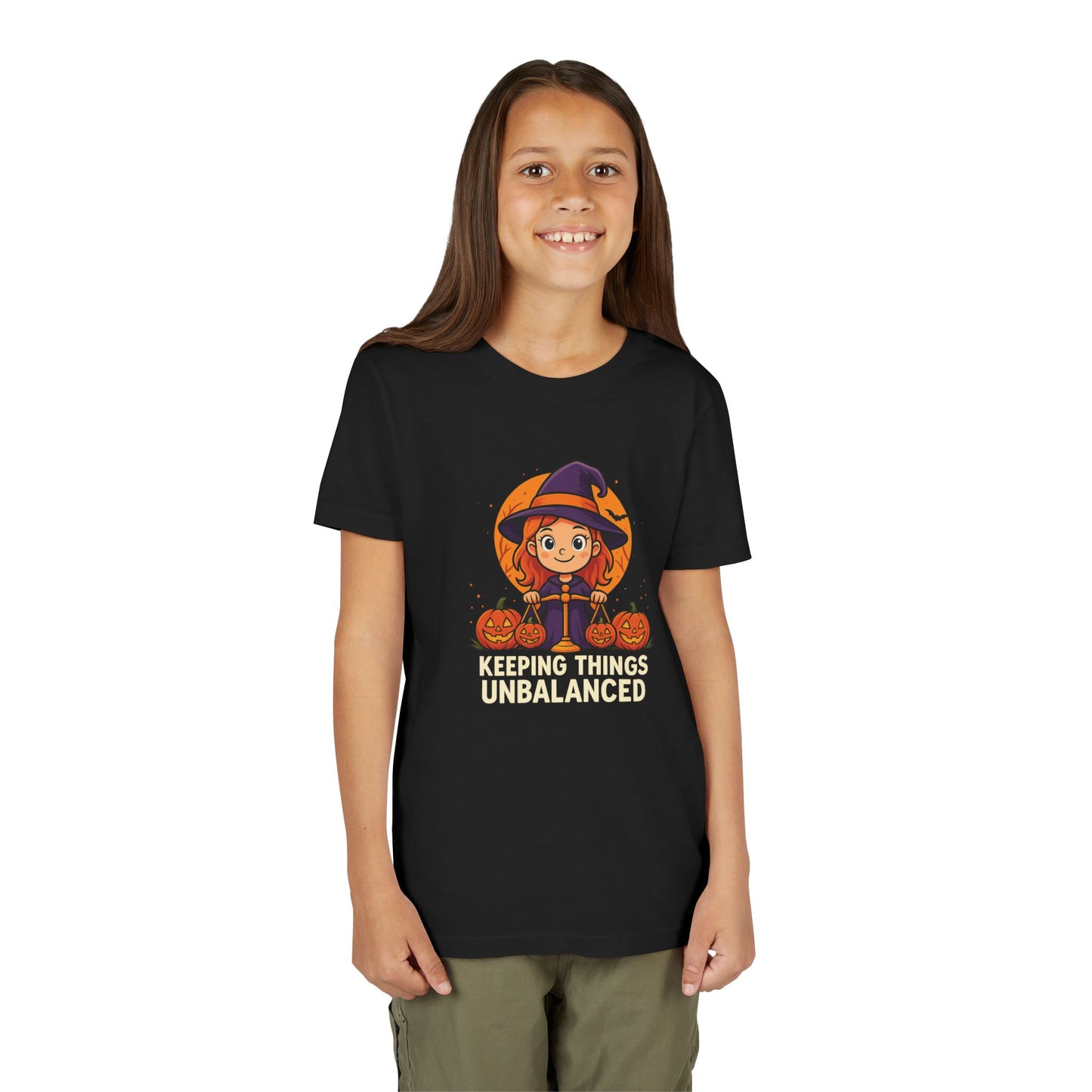 Libra Halloween Themed Youth Tee, Libra "Keeping Things Unbalanced" Design, Kids Halloween Shirt, Trick or Treat T-Shirt, Libra Zodiac Gift