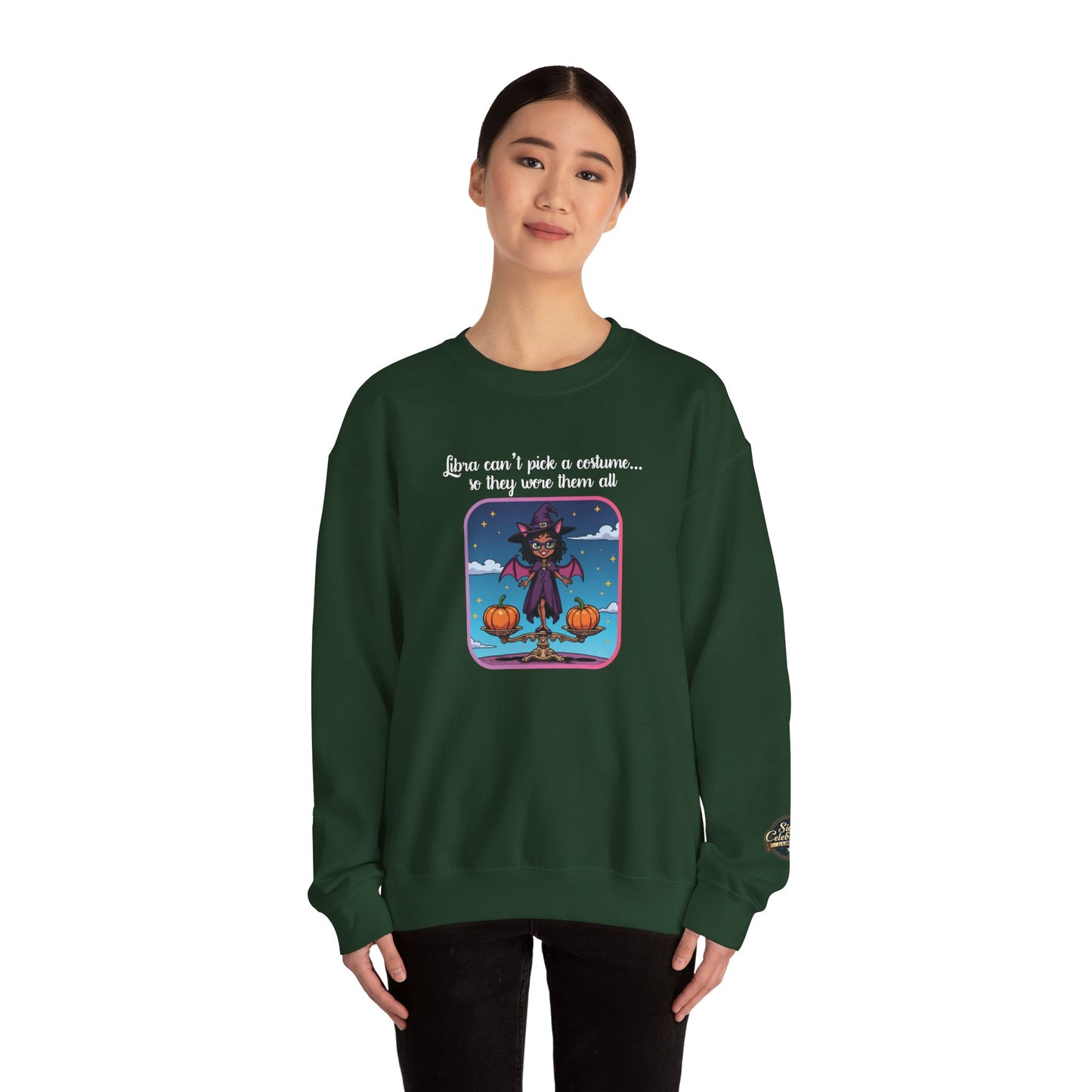 Halloween-themed Libra Inspired Ladies Crewneck Sweatshirt