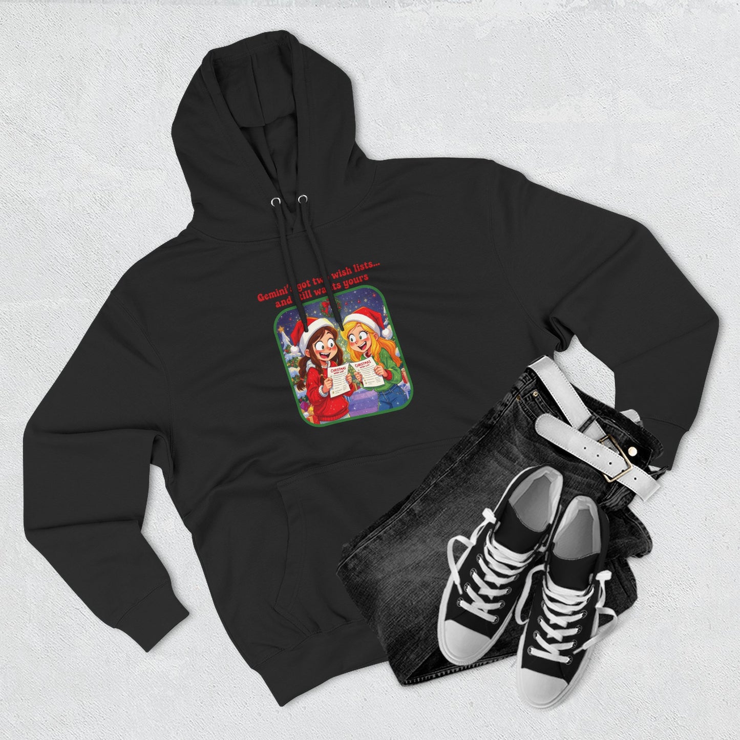Gemini Christmas-Themed Three Panel Fleece Hoodie #2