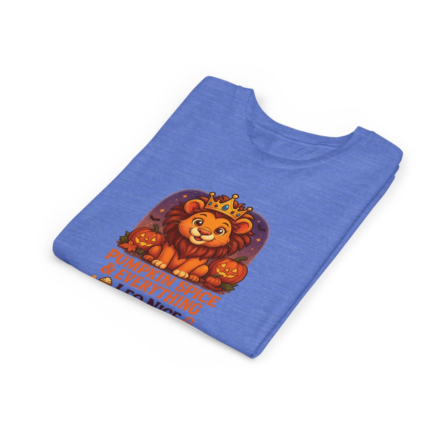 Leo Halloween Themed Youth Tee, Pumpkin Spice Leo Design, Kids Halloween Shirt, Trick or Treat T-Shirt, Halloween Tee, Zodiac Gift for her