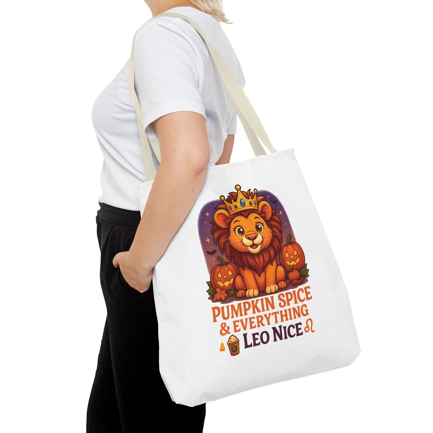 Leo Halloween Tote Bag, Leo Tote, Halloween Party Accessory, Gift for Leo, Halloween Decor