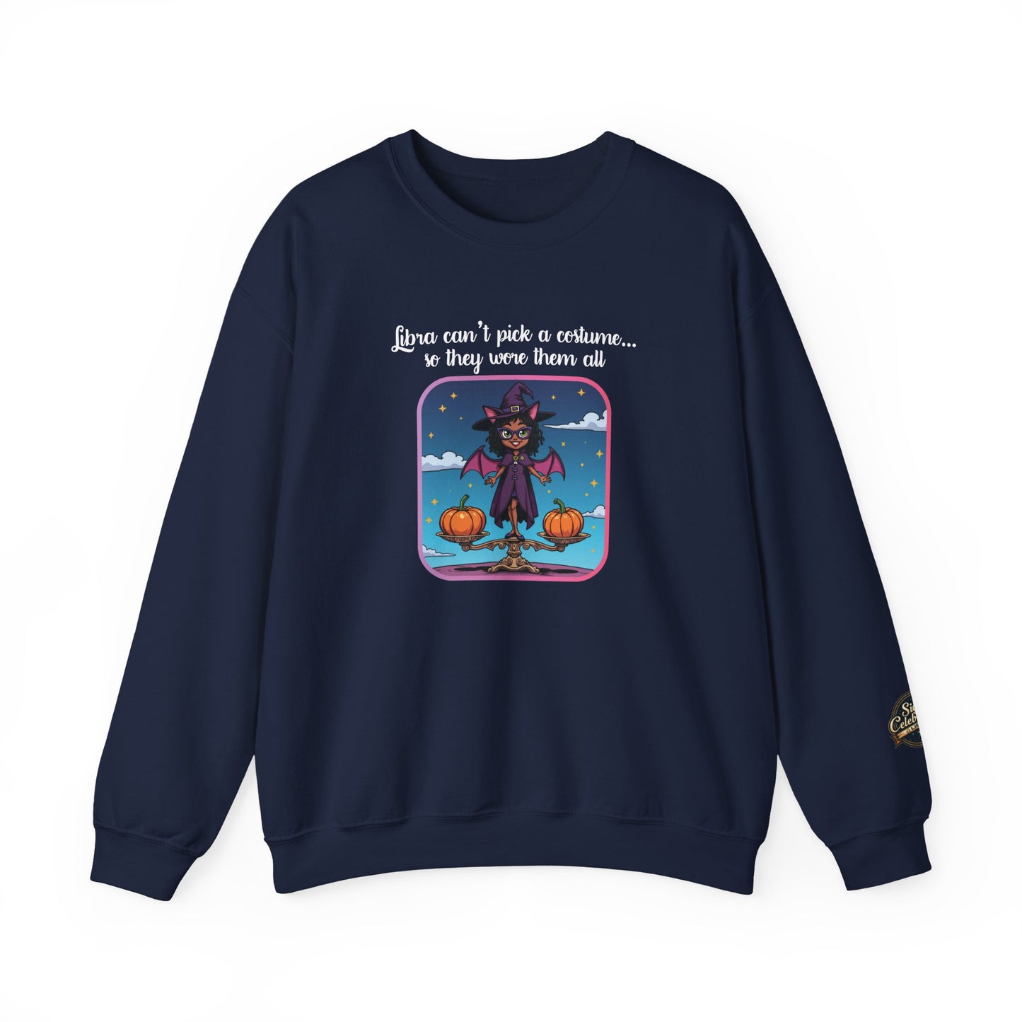 Halloween-themed Libra Inspired Ladies Crewneck Sweatshirt