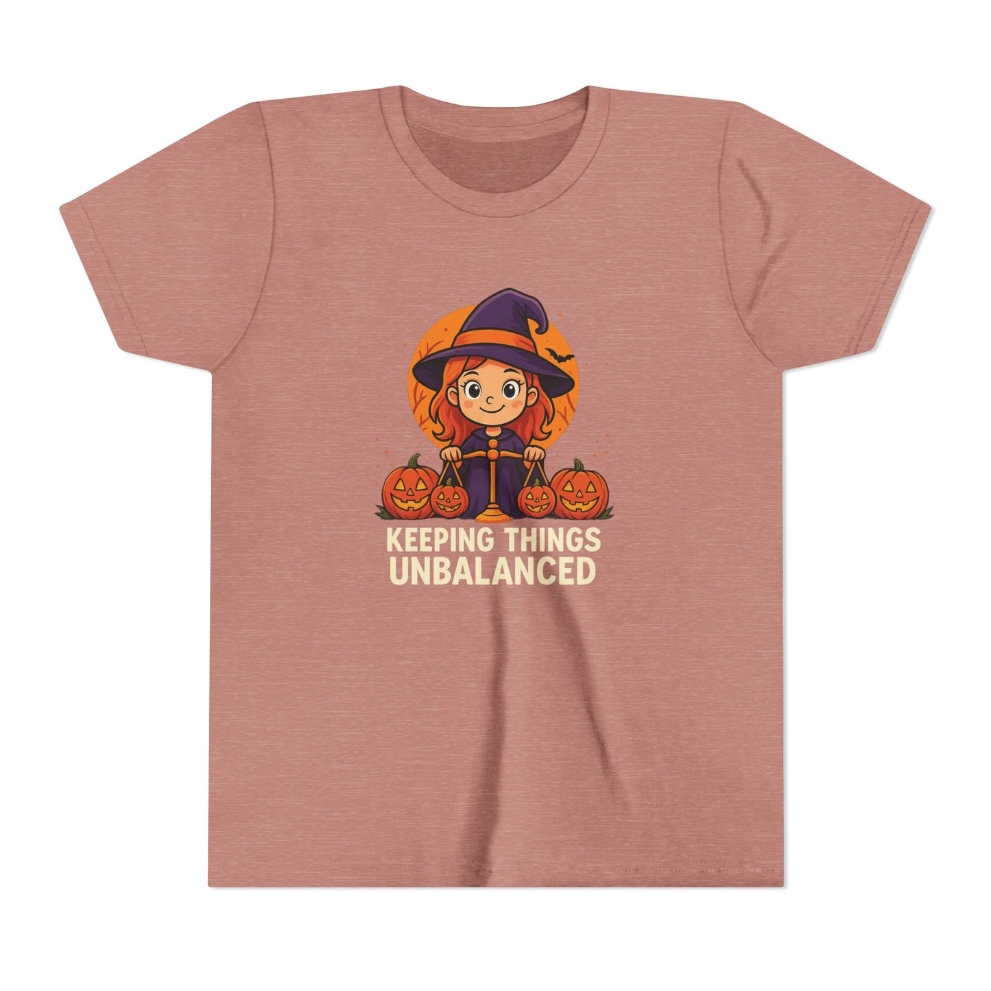 Libra Halloween Themed Youth Tee, Libra "Keeping Things Unbalanced" Design, Kids Halloween Shirt, Trick or Treat T-Shirt, Libra Zodiac Gift