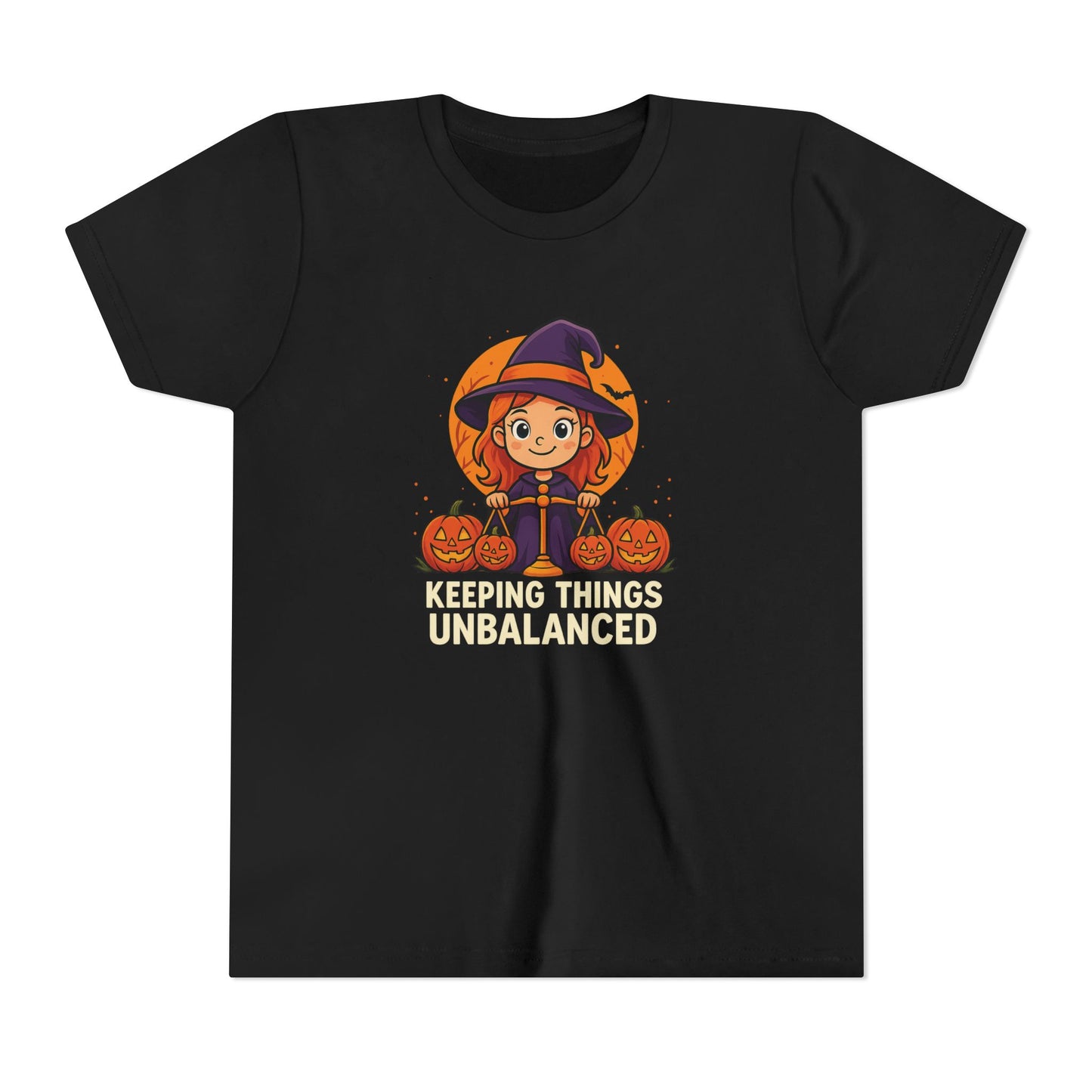 Libra Halloween Themed Youth Tee, Libra "Keeping Things Unbalanced" Design, Kids Halloween Shirt, Trick or Treat T-Shirt, Libra Zodiac Gift