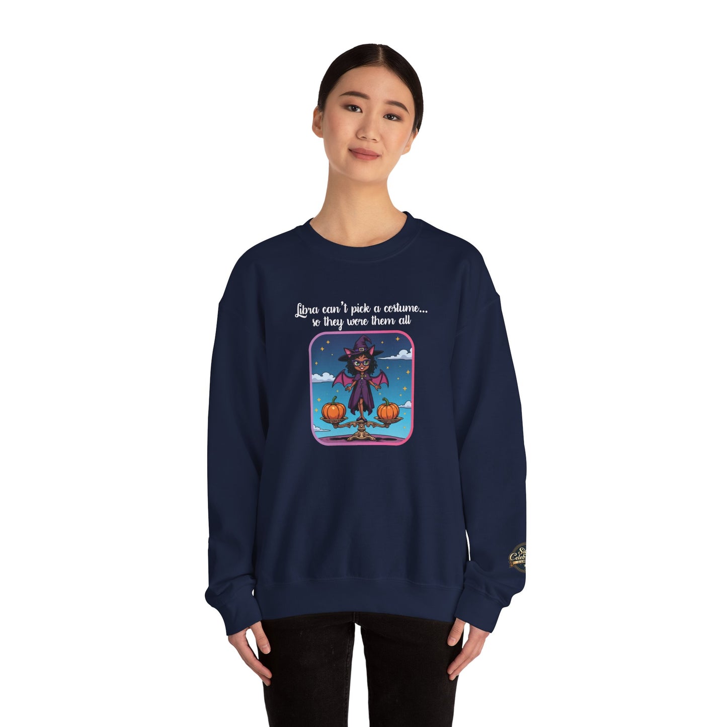 Halloween-themed Libra Inspired Ladies Crewneck Sweatshirt