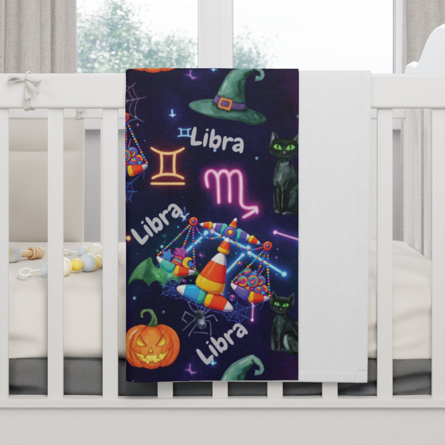 Libra Halloween-Themed Baby Blanket