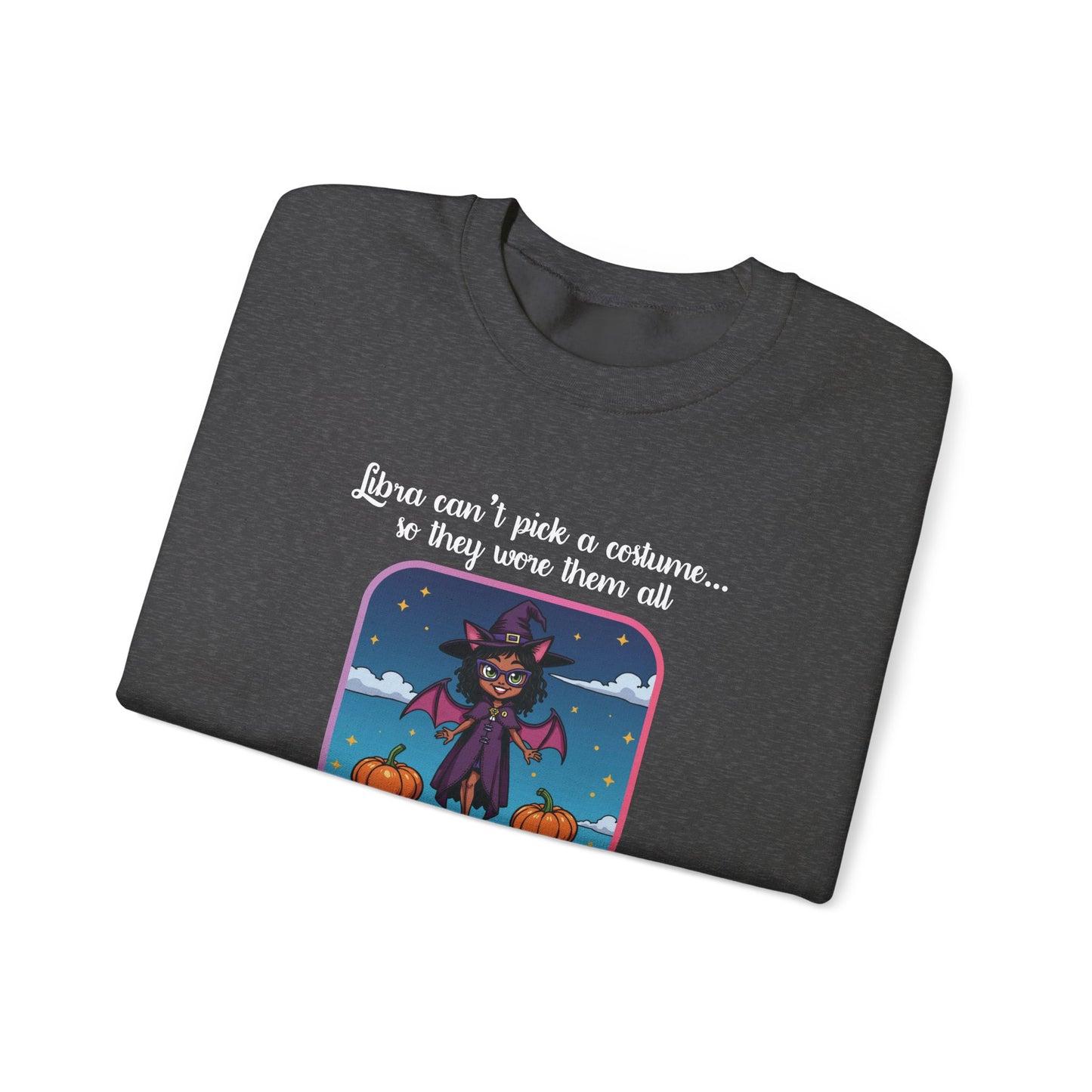 Halloween-themed Libra Inspired Ladies Crewneck Sweatshirt
