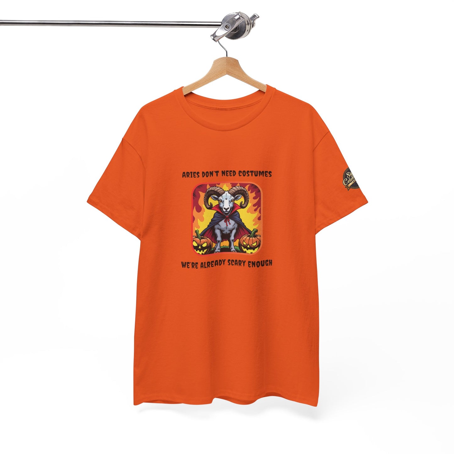 Aries Halloween Heavy Cotton Tee - Perfect for Men, Everyday Wear, Halloween Costume Alternative, Aries Gift