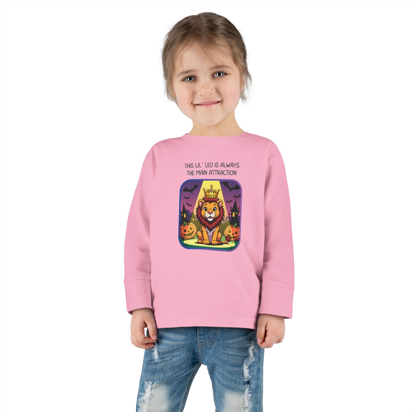 Leo Halloween Long Sleeve Tee - Leo Fashion for Kids, Spooky Season Outfit, Boo-tiful Gift, Trick or Treat Shirt, Zodiac Gift