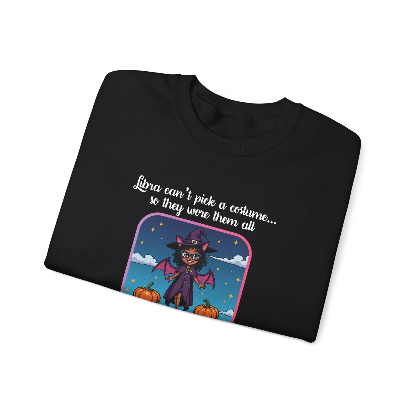 Halloween-themed Libra Inspired Ladies Crewneck Sweatshirt