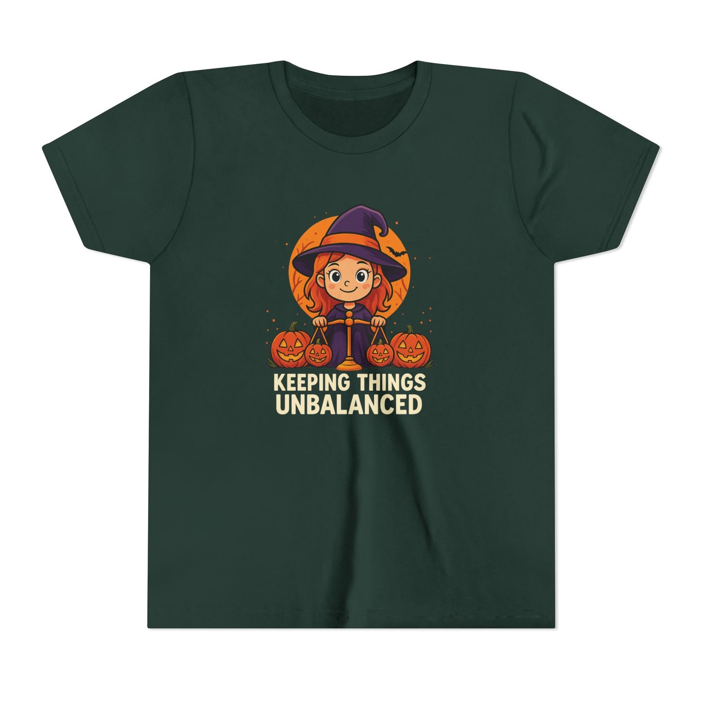 Libra Halloween Themed Youth Tee, Libra "Keeping Things Unbalanced" Design, Kids Halloween Shirt, Trick or Treat T-Shirt, Libra Zodiac Gift