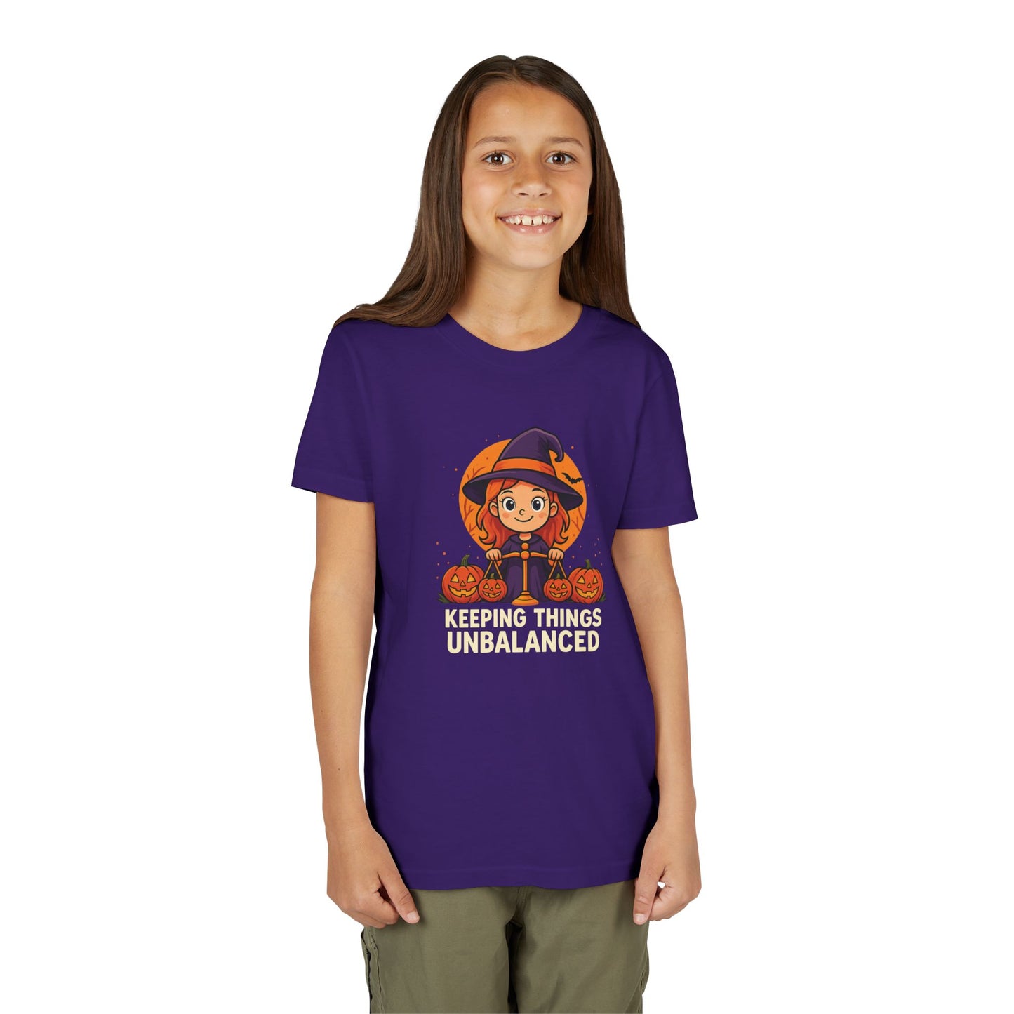 Libra Halloween Themed Youth Tee, Libra "Keeping Things Unbalanced" Design, Kids Halloween Shirt, Trick or Treat T-Shirt, Libra Zodiac Gift