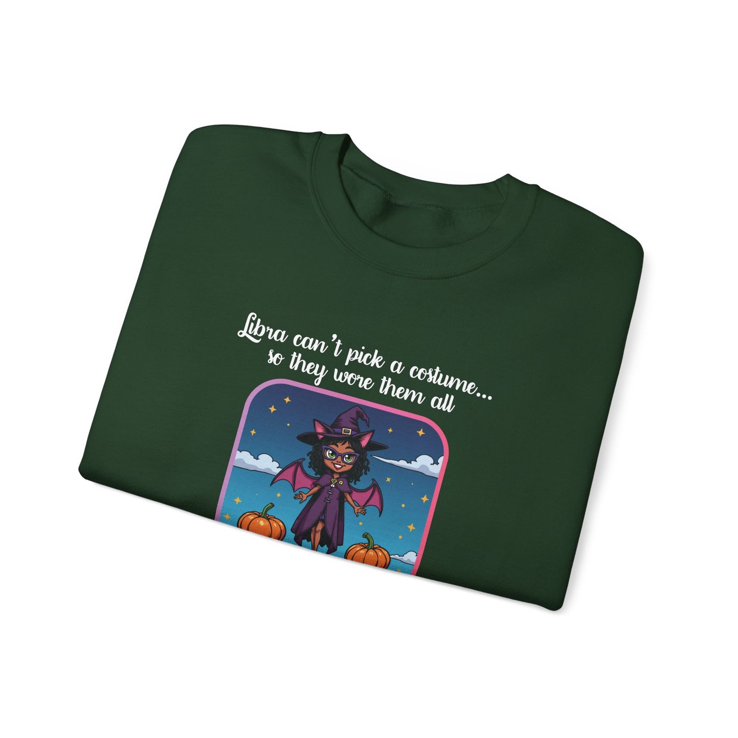 Halloween-themed Libra Inspired Ladies Crewneck Sweatshirt