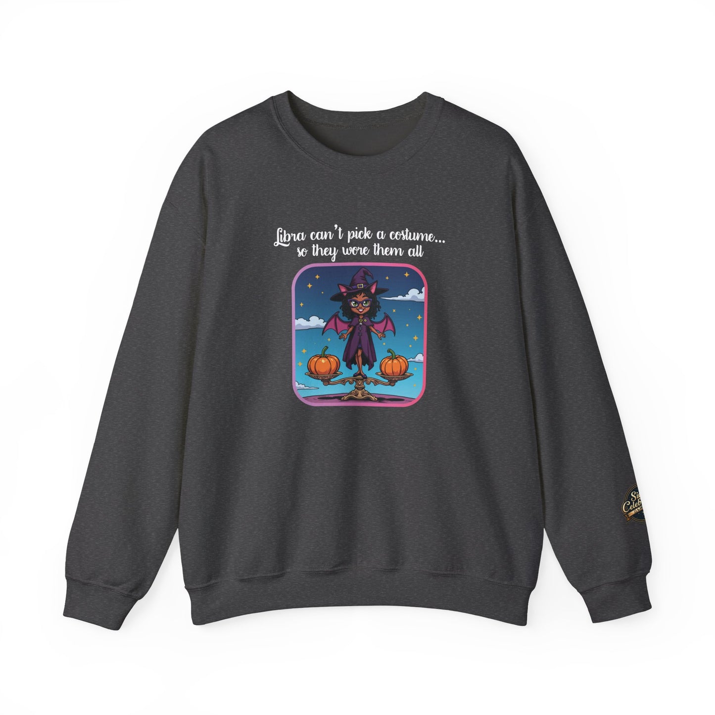Halloween-themed Libra Inspired Ladies Crewneck Sweatshirt