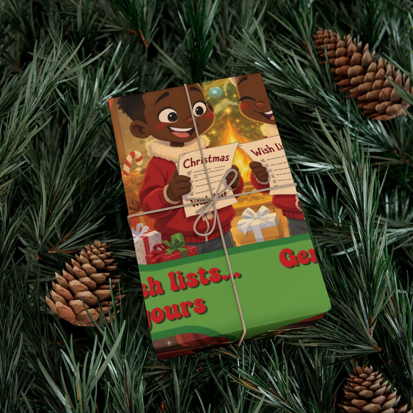 Gemini African-American Male Holiday Gift Wrap