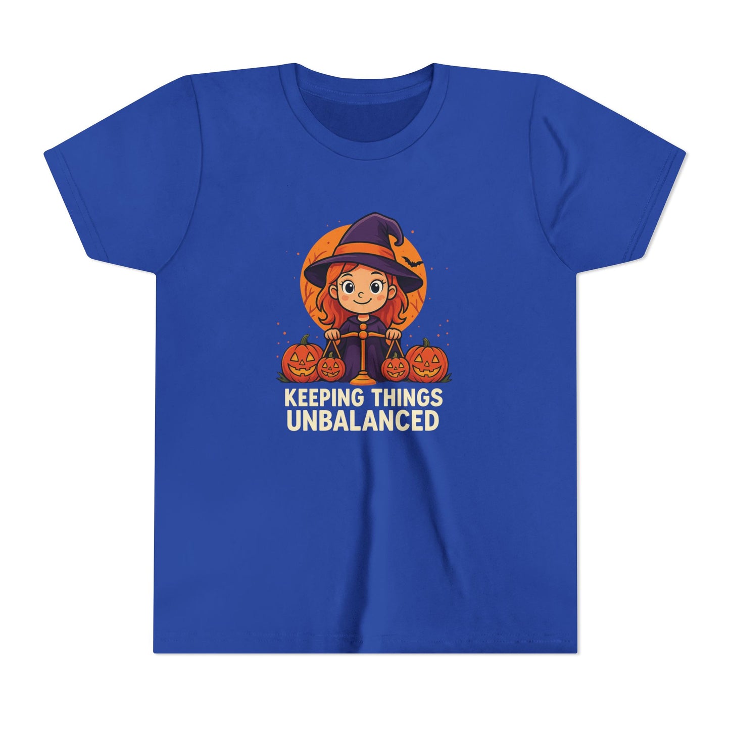 Libra Halloween Themed Youth Tee, Libra "Keeping Things Unbalanced" Design, Kids Halloween Shirt, Trick or Treat T-Shirt, Libra Zodiac Gift
