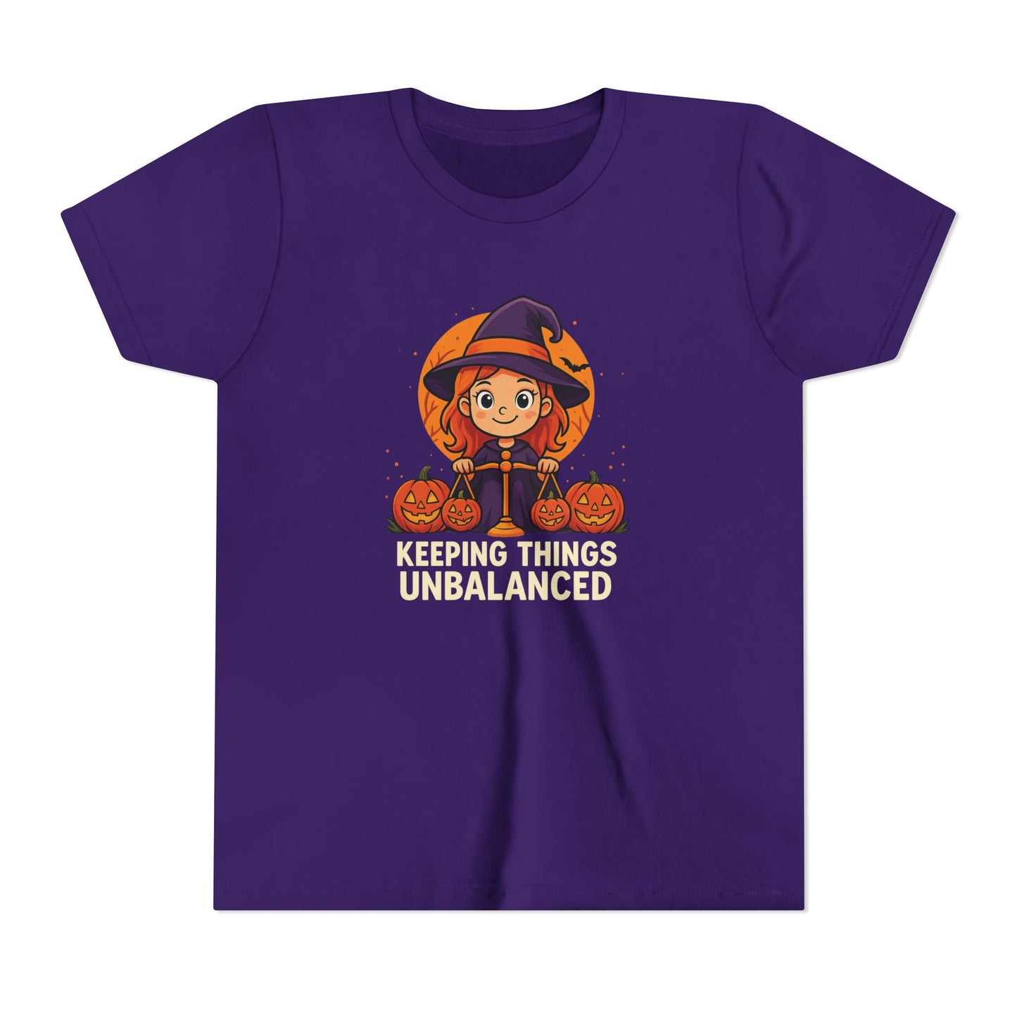Libra Halloween Themed Youth Tee, Libra "Keeping Things Unbalanced" Design, Kids Halloween Shirt, Trick or Treat T-Shirt, Libra Zodiac Gift