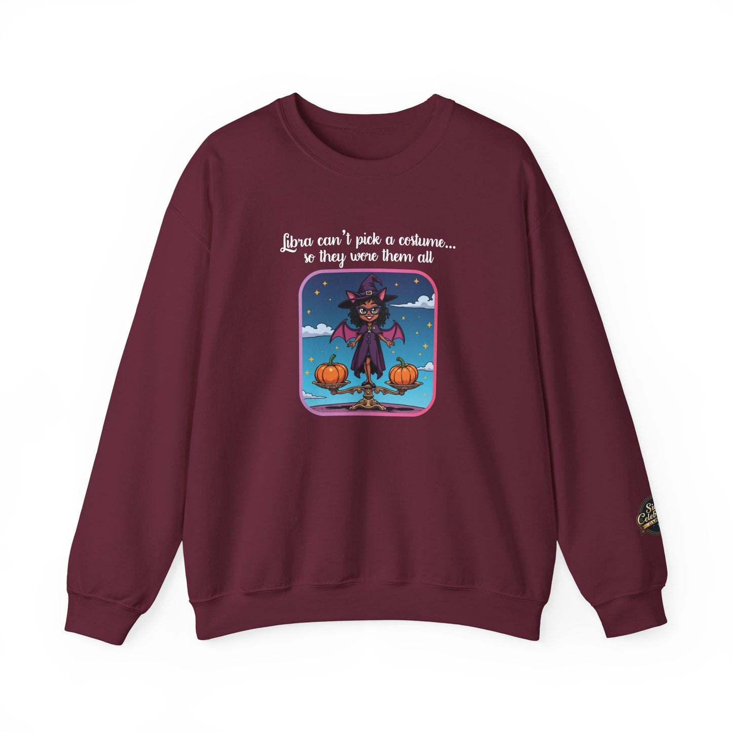 Halloween-themed Libra Inspired Ladies Crewneck Sweatshirt