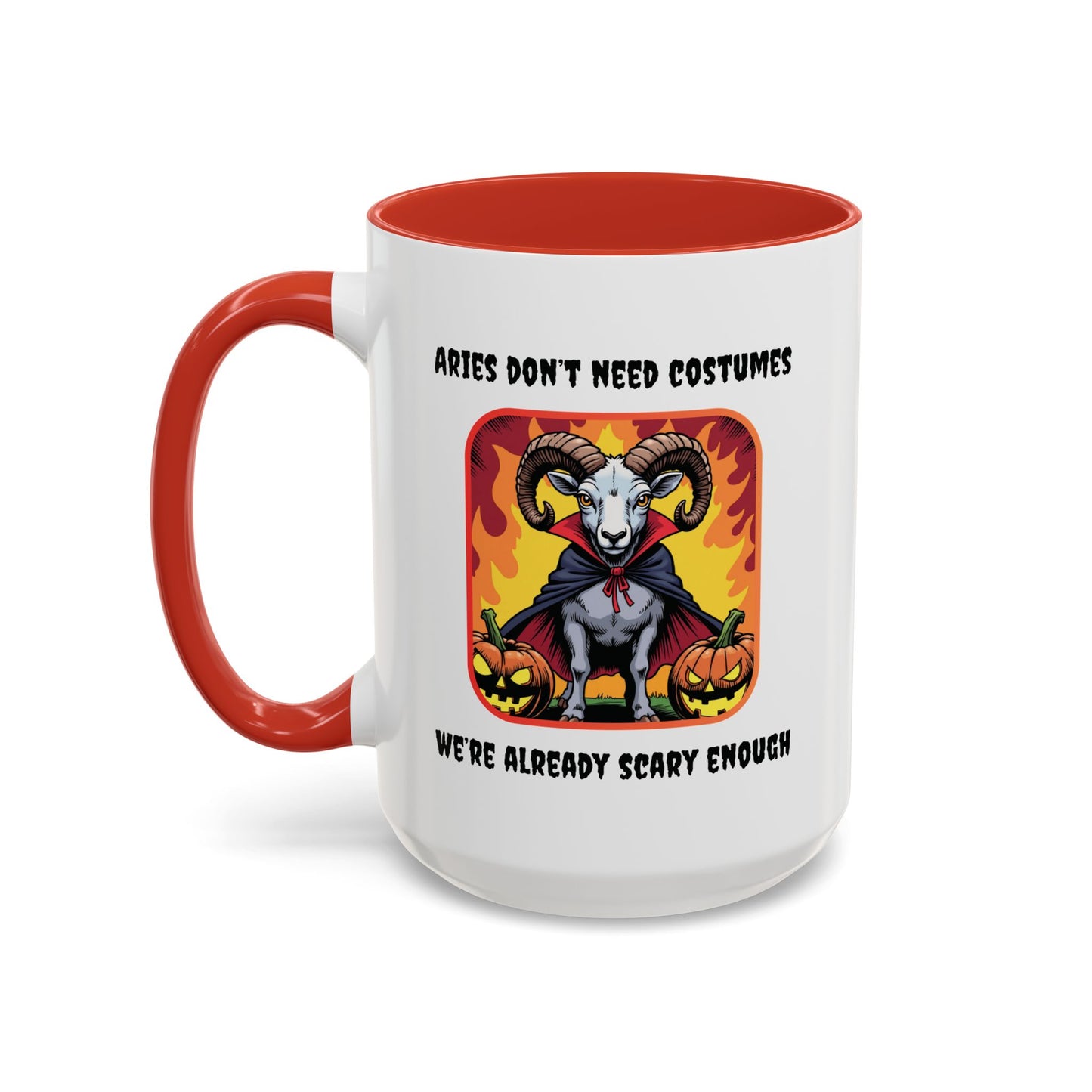 Funny Aries Coffee Mug, Halloween Gift, Scary Aries Mug, Zodiac Sign Mug, Unique Coffee Cup
