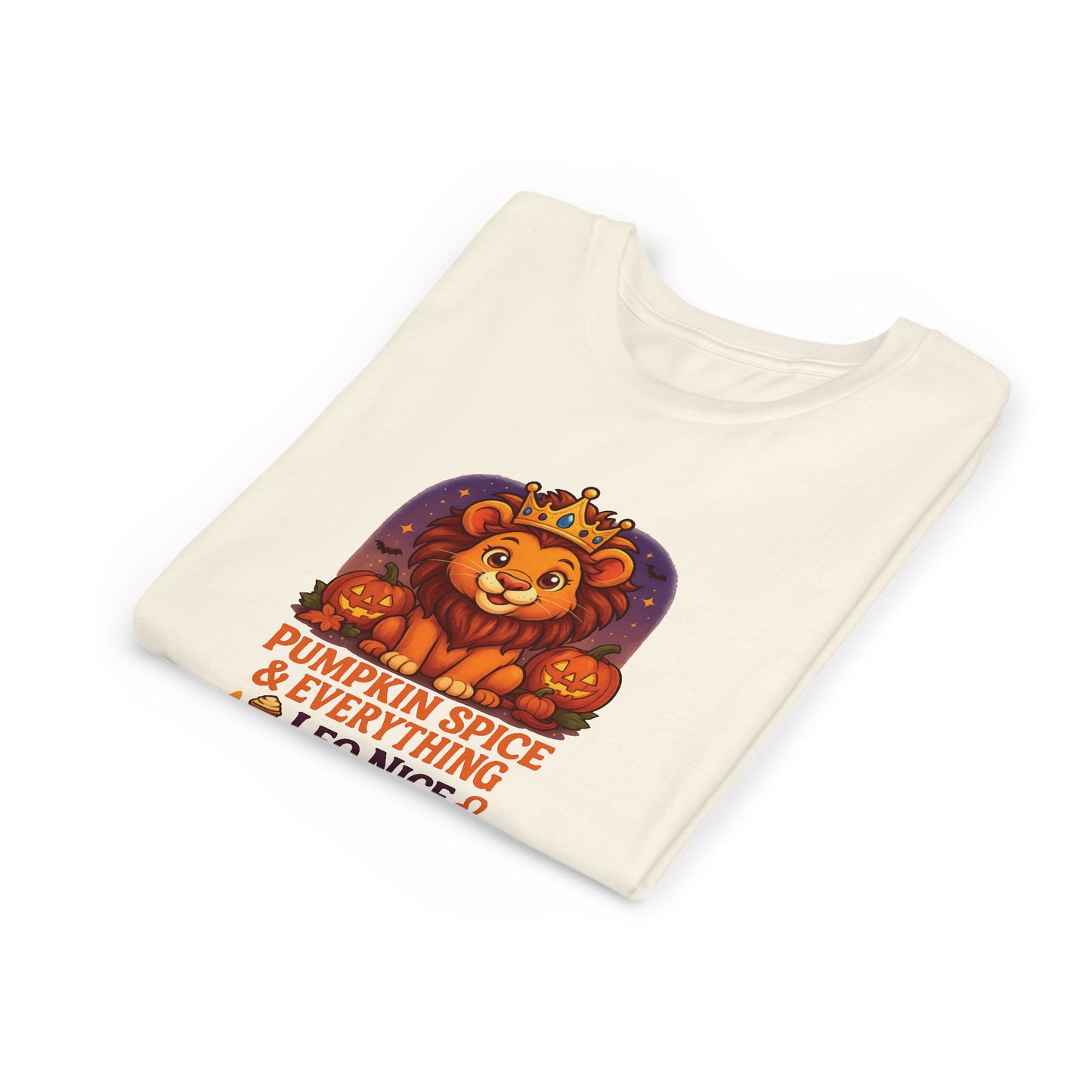 Leo Halloween Themed Youth Tee, Pumpkin Spice Leo Design, Kids Halloween Shirt, Trick or Treat T-Shirt, Halloween Tee, Zodiac Gift for her