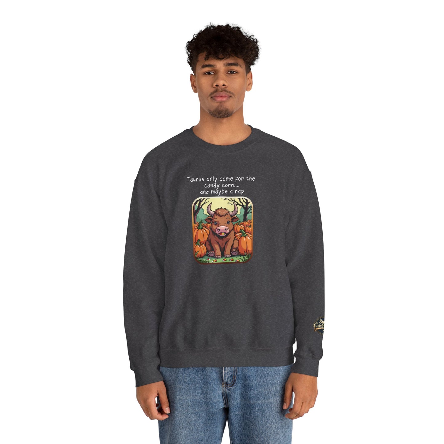 Halloween Taurus-Inspired Crewneck Sweatshirt for Men - Perfect for Spooky Season, Taurus Gift , Zodiac Gifts, Comfortable Style