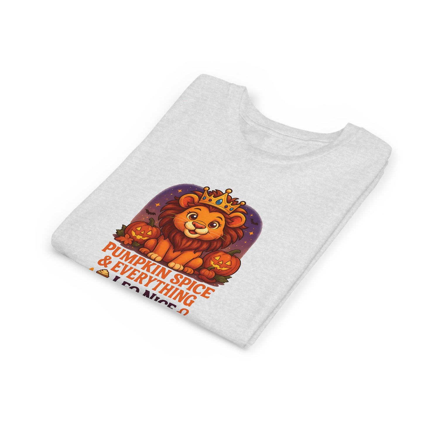 Leo Halloween Themed Youth Tee, Pumpkin Spice Leo Design, Kids Halloween Shirt, Trick or Treat T-Shirt, Halloween Tee, Zodiac Gift for her