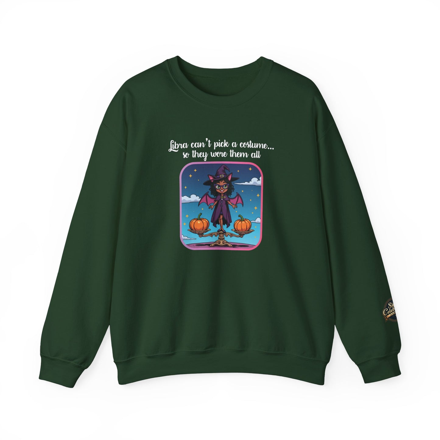 Halloween-themed Libra Inspired Ladies Crewneck Sweatshirt