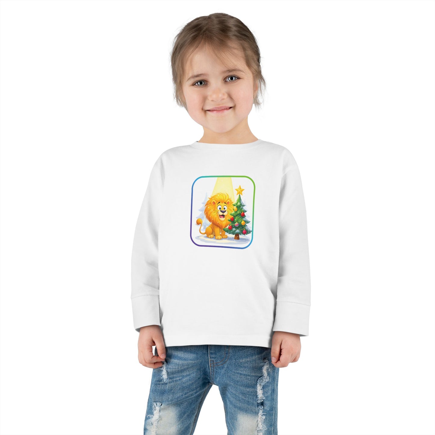 Leo Christmas-Themed Toddler Long Sleeve Tee