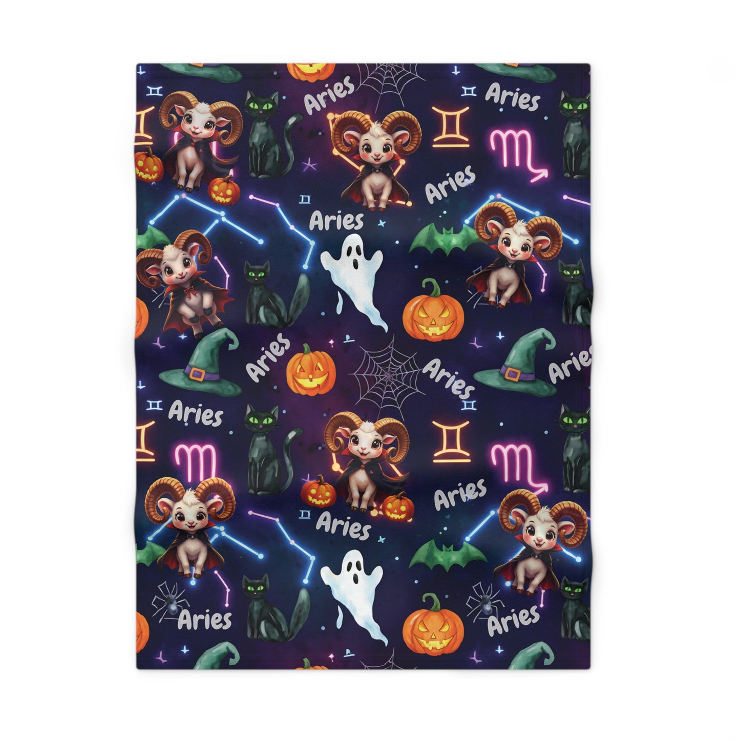 Aries Astrology Halloween-Themed Baby Blanket