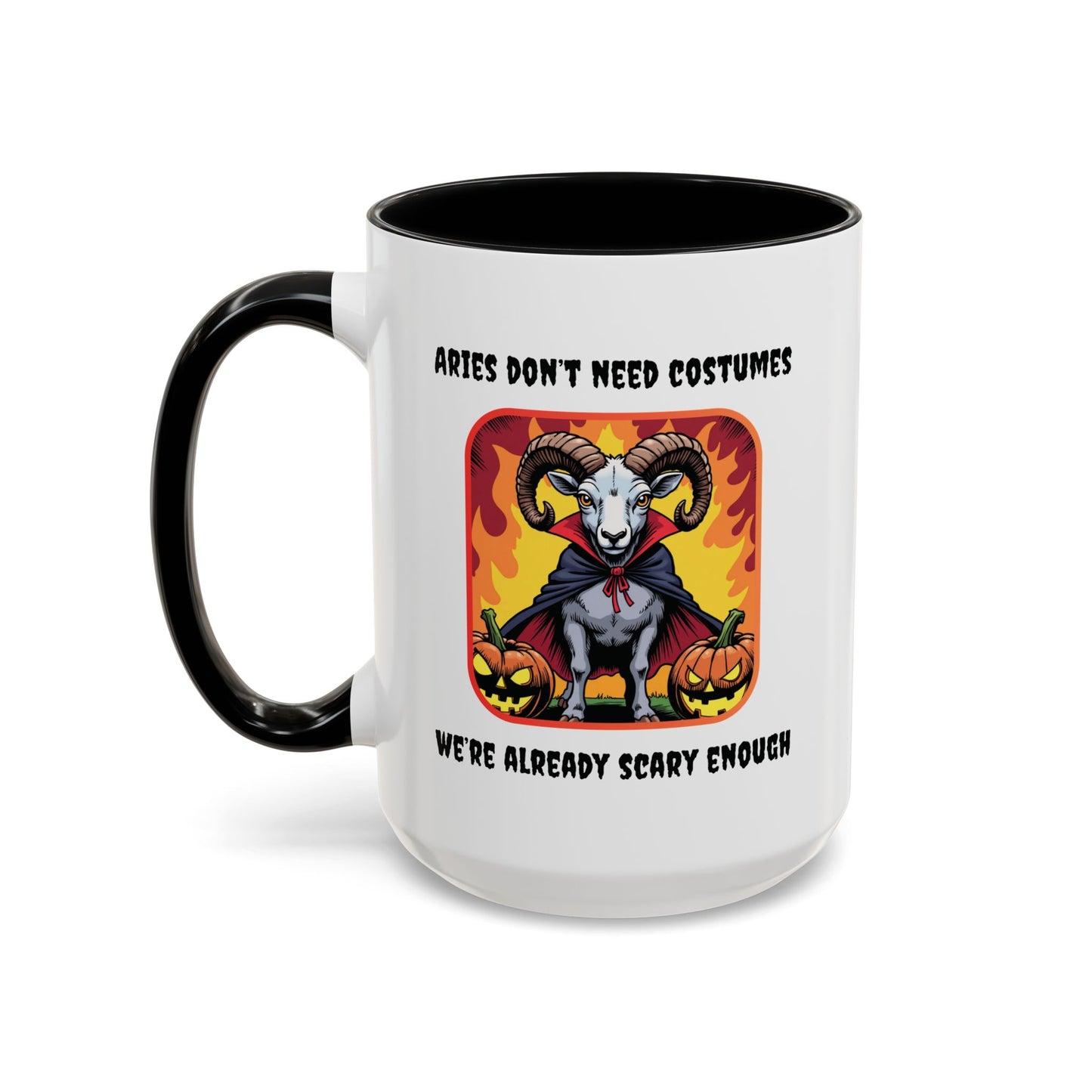 Funny Aries Coffee Mug, Halloween Gift, Scary Aries Mug, Zodiac Sign Mug, Unique Coffee Cup