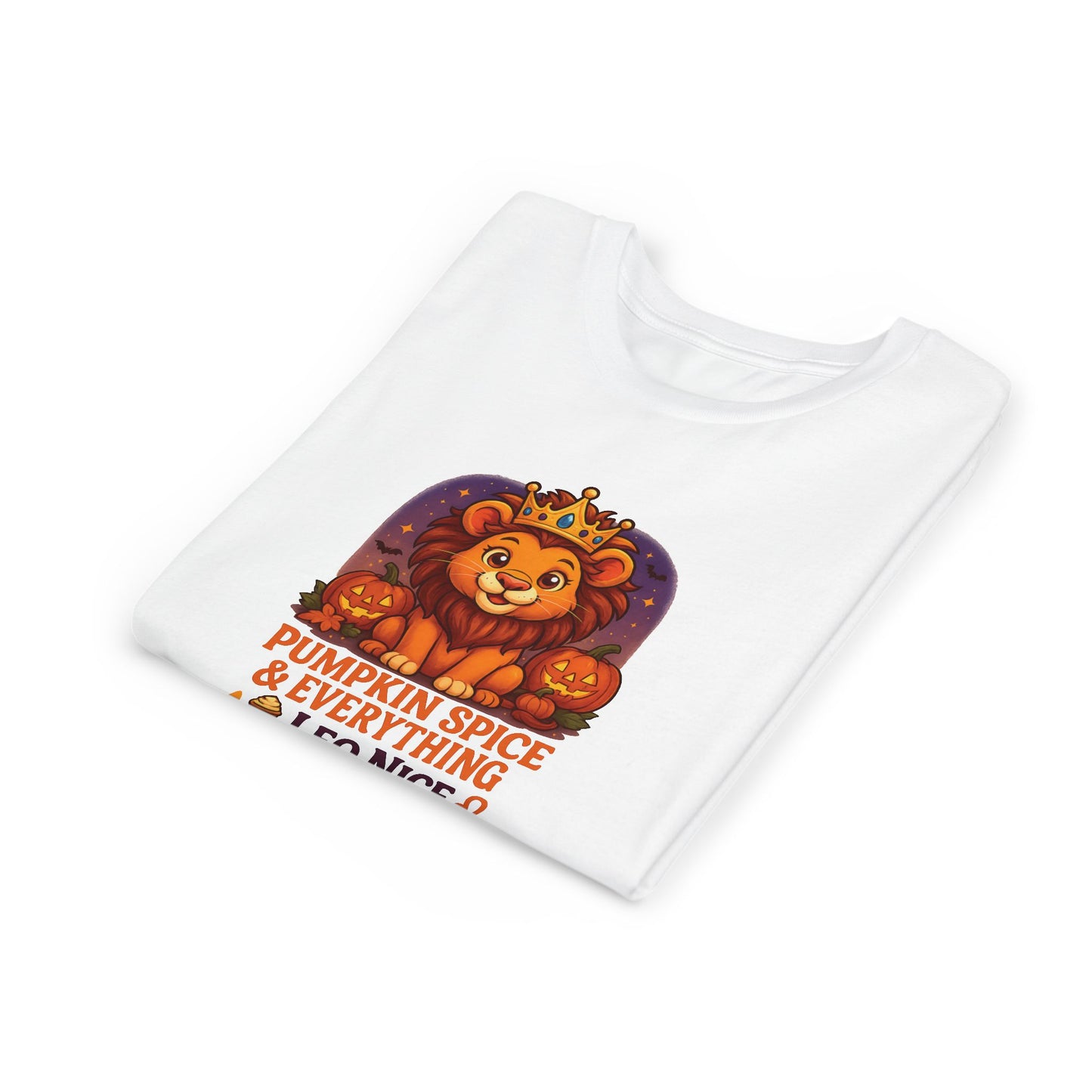 Leo Halloween Themed Youth Tee, Pumpkin Spice Leo Design, Kids Halloween Shirt, Trick or Treat T-Shirt, Halloween Tee, Zodiac Gift for her