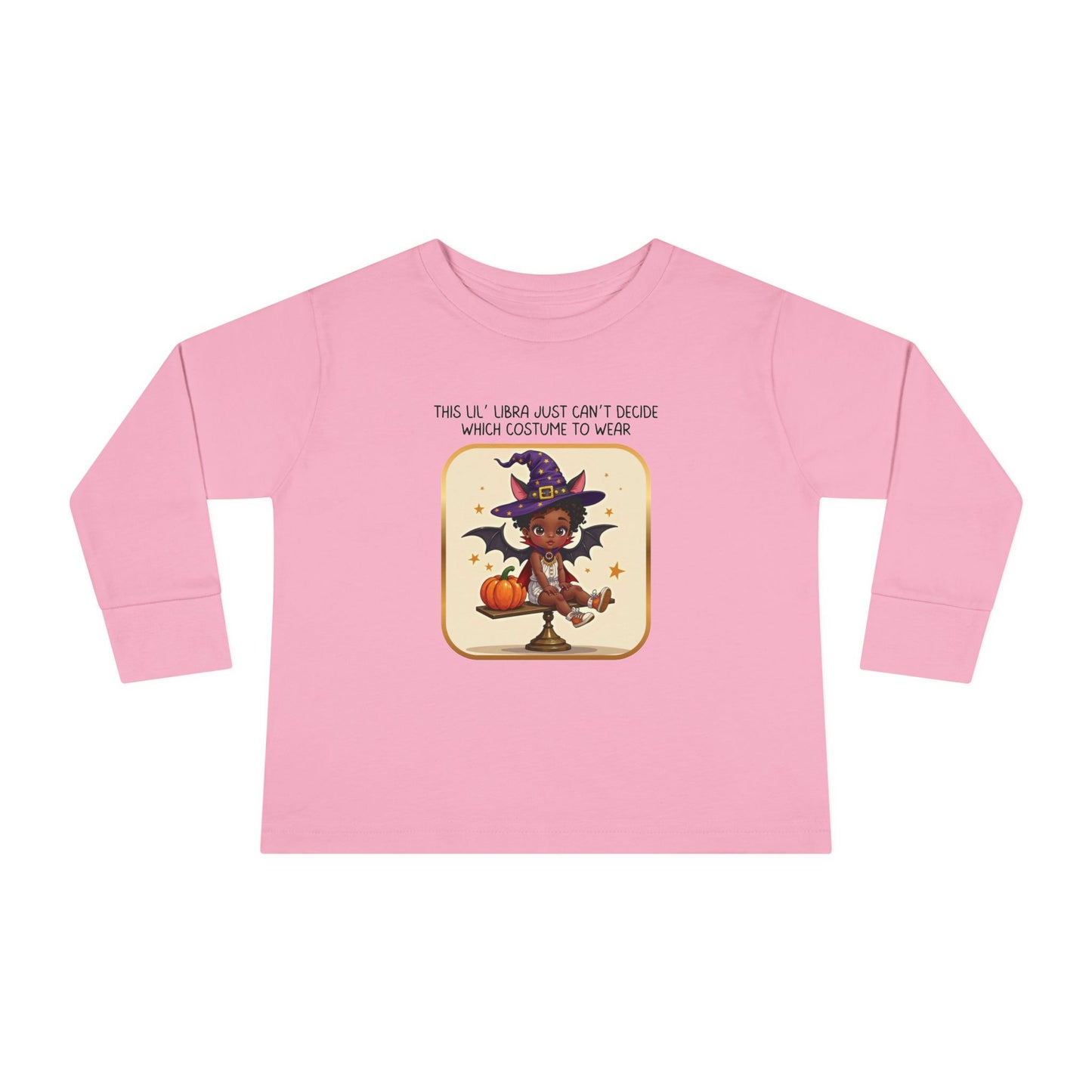 Halloween-themed Libra Long Sleeve Tee - Libra Fashion for Kids, Spooky Season Outfit, Boo-tiful Gift, Trick or Treat Shirt, Zodiac Gift