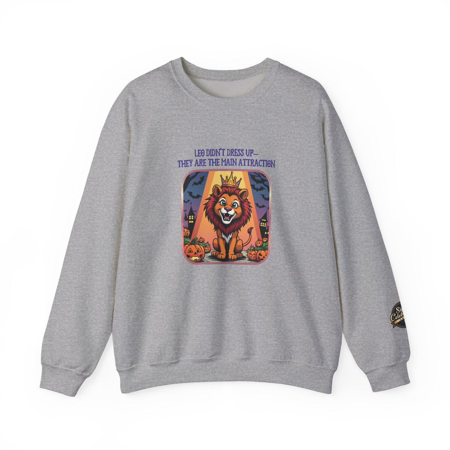 Leo Halloween Inspired Ladies Crewneck Sweatshirt, Cozy Astrology Gift, Halloween Apparel, Zodiac Inspired Clothing