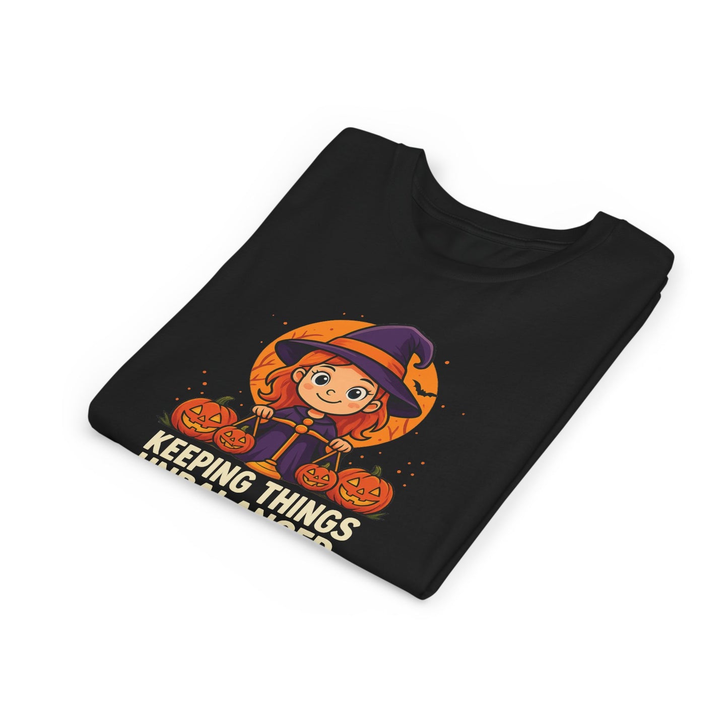 Libra Halloween Themed Youth Tee, Libra "Keeping Things Unbalanced" Design, Kids Halloween Shirt, Trick or Treat T-Shirt, Libra Zodiac Gift