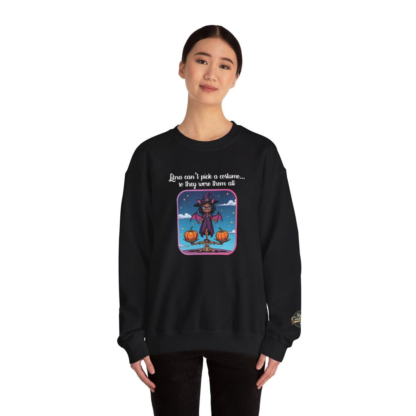 Halloween-themed Libra Inspired Ladies Crewneck Sweatshirt