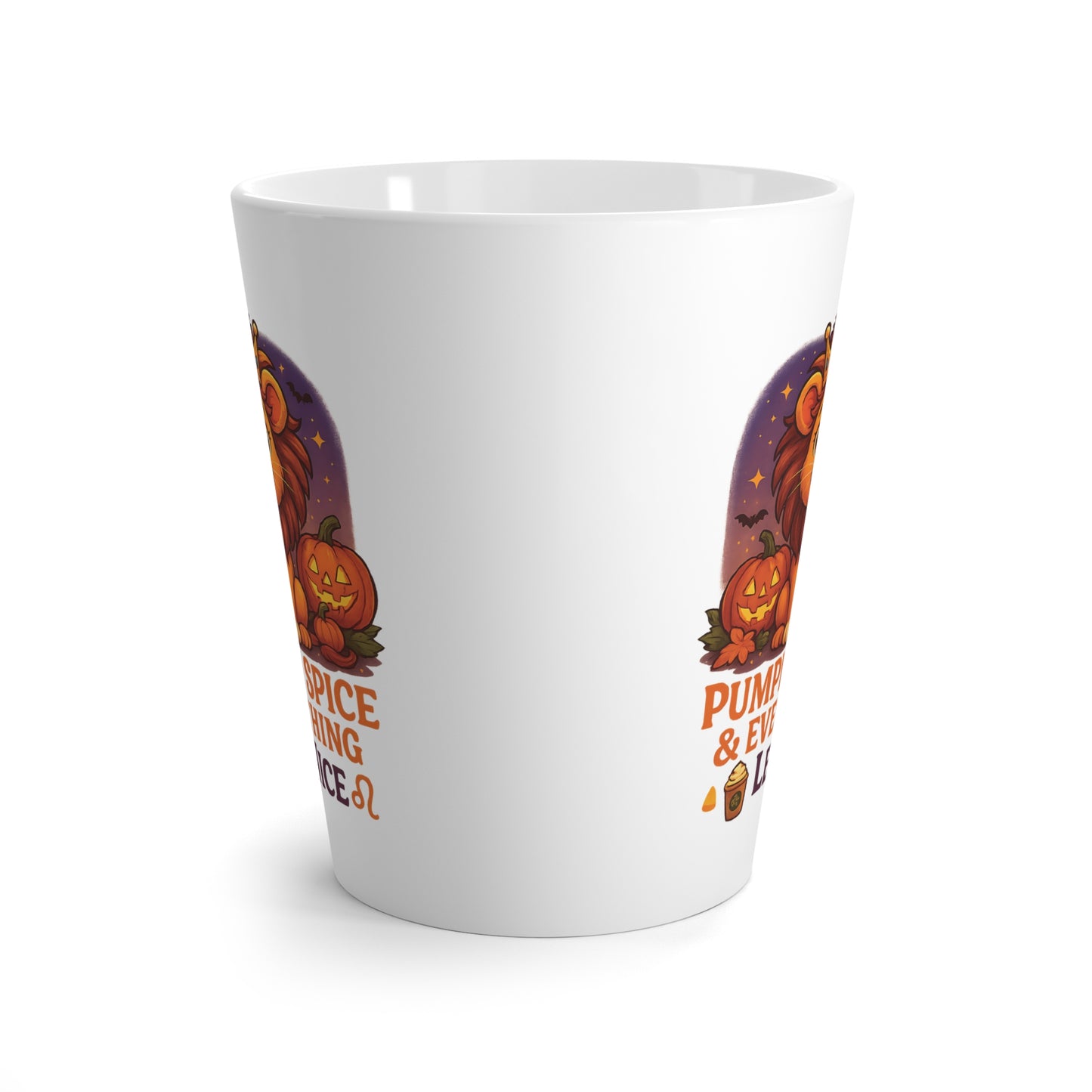 Halloween-Themed Leo Pumpkin Spice Latte Mug - Cozy Fall Latte Cup, Cute Coffee Cup, Birthday Gift for Leo, Halloween Decor, Zodiac Inspired