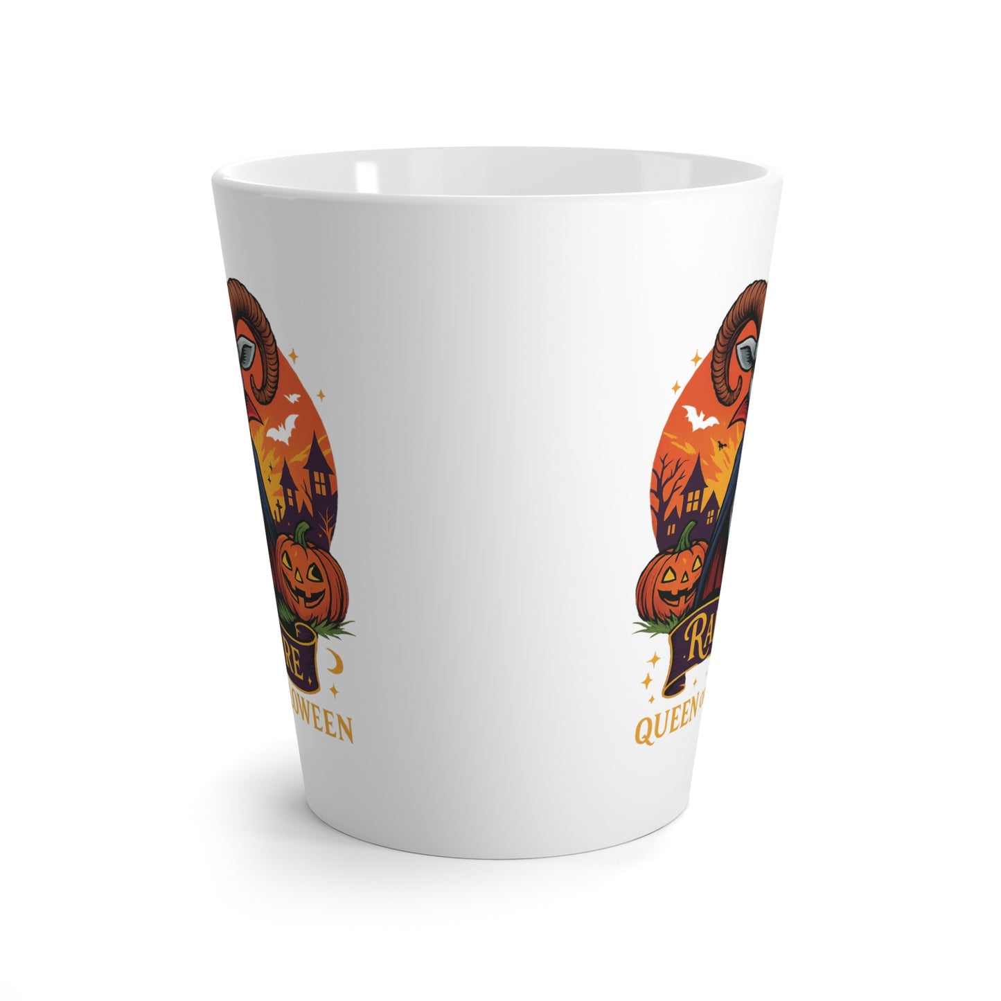 Halloween-Themed Aries Latte Mug - Cozy Fall Latte Cup, Cute Coffee Cup, Halloween Gift for Aries, Halloween Decor, Zodiac Inspired