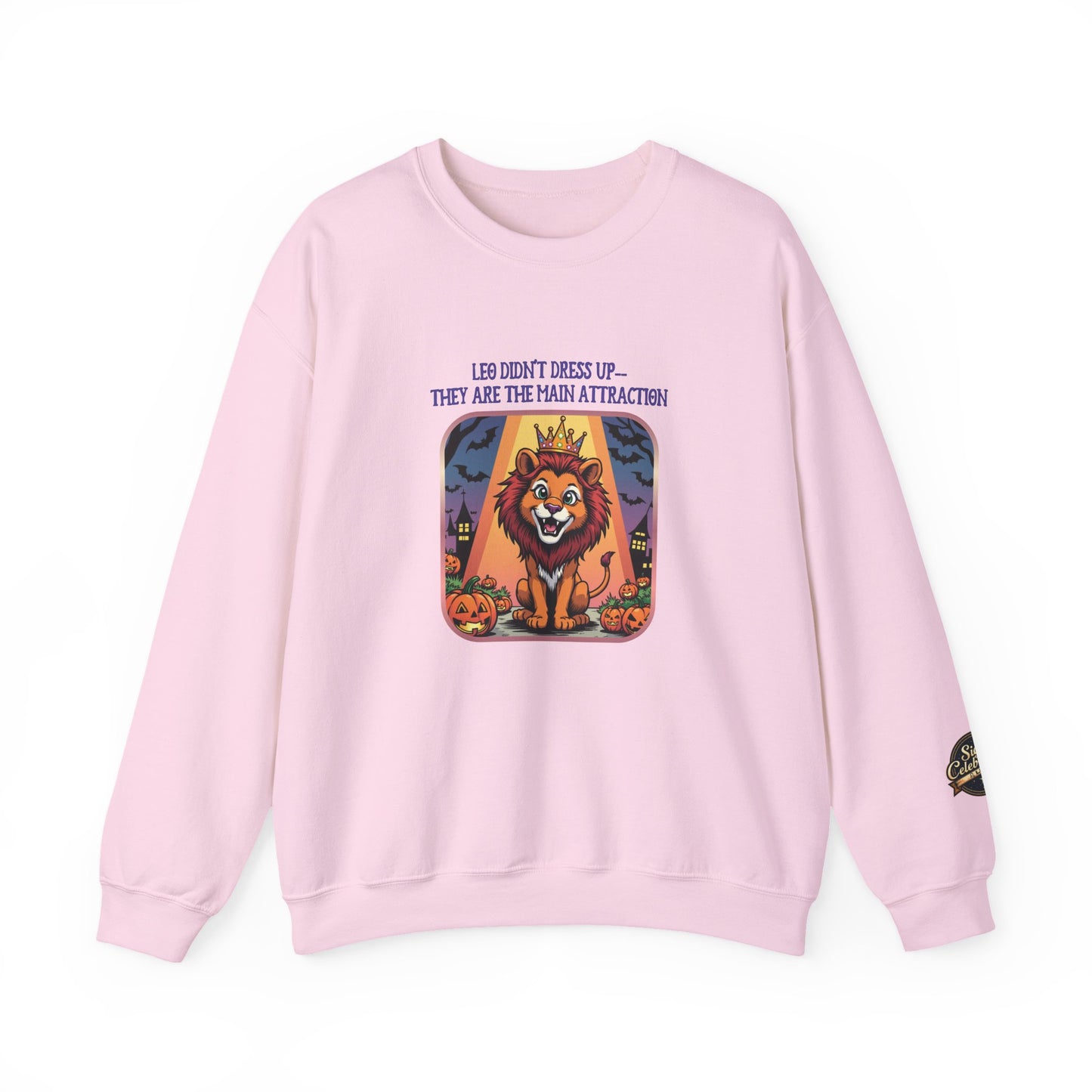 Leo Halloween Inspired Ladies Crewneck Sweatshirt, Cozy Astrology Gift, Halloween Apparel, Zodiac Inspired Clothing