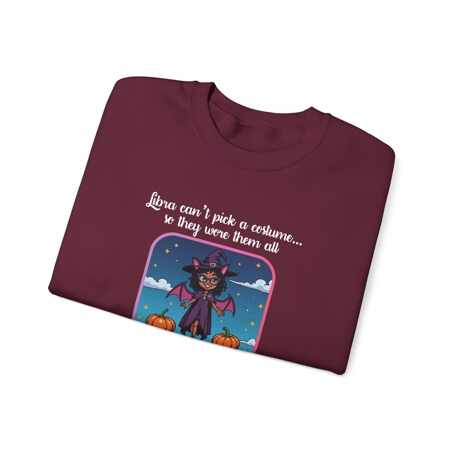 Halloween-themed Libra Inspired Ladies Crewneck Sweatshirt