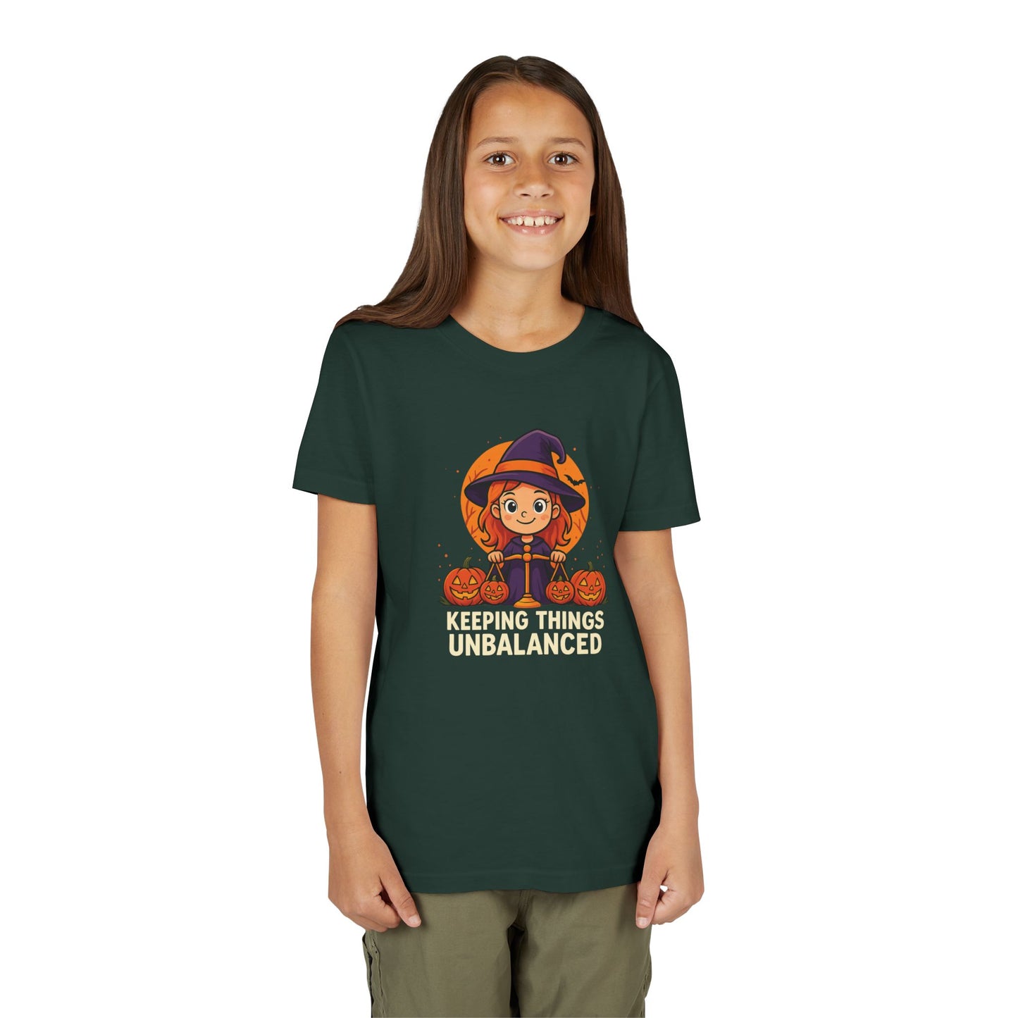 Libra Halloween Themed Youth Tee, Libra "Keeping Things Unbalanced" Design, Kids Halloween Shirt, Trick or Treat T-Shirt, Libra Zodiac Gift
