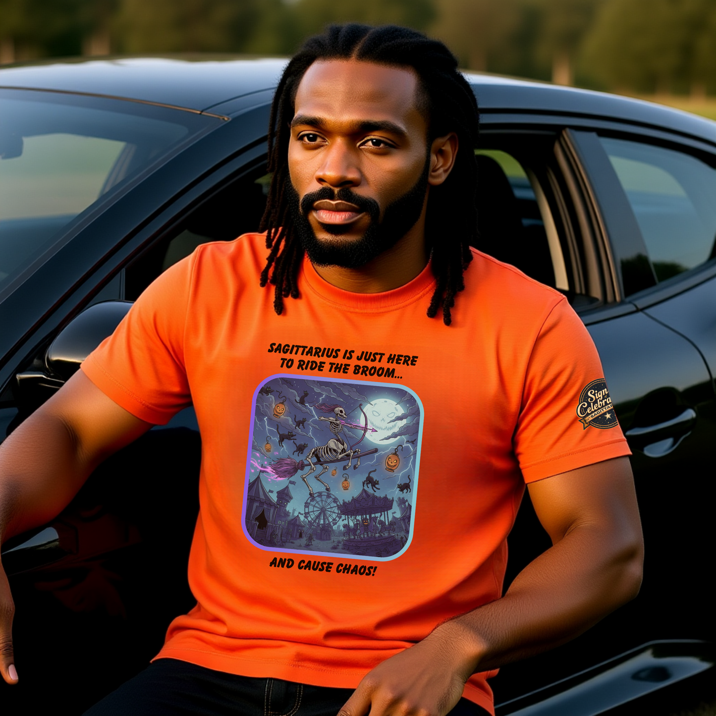 Sagittarius Halloween Graphic Tee for Men