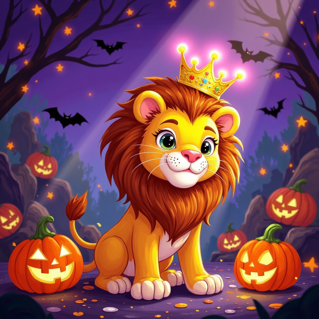 Baby Leo 2025 Halloween Round Ceramic Ornament
