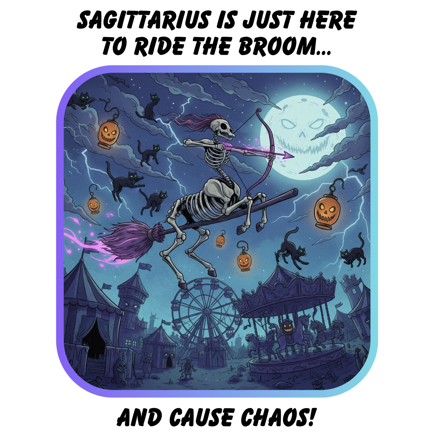 Sagittarius Halloween Graphic Tee for Men